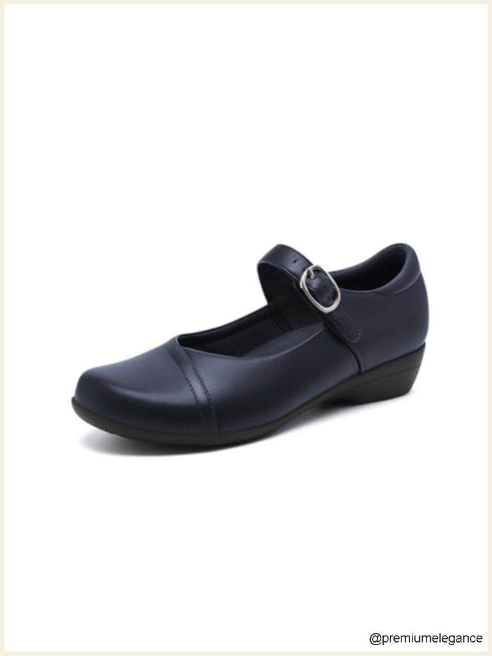 Women's Mary Jane Flats Round Toe PU Leather Buckle Slip Resistant